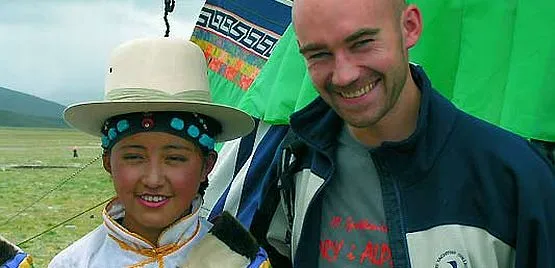 Robert Szymczak w czasie jednej ze swoich wypraw wysokogórskich w Chinach. 