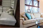 Salon przed i po przygotowaniu do sprzedaży. Dobrze doświetlone zdjęcia i przygotowana przestrzeń to przykład jak małym kosztem można zmienić odbiór mieszkania. Realizacja Zuzanny Czerniejewskiej.