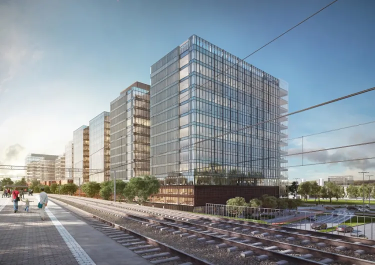 Kompleks docelowo będzie liczył siedem, spójnych architektonicznie, wież. 