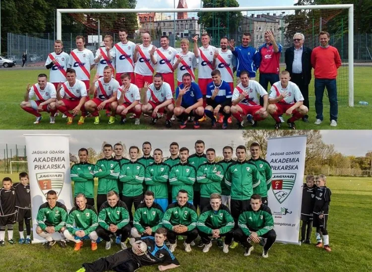 Gedania (na górze) i Jaguar (na dole) to najwyżej sklasyfikowane w piłkarskiej hierarchii zespoły z Trójmiasta po drużynach Lechii, Arki i Bałtyku. W sobotę zagrają przeciwko sobie w IV lidze.