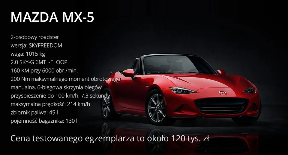 Mazda MX5 mały, ale wariat GDAŃSK, GDYNIA, SOPOT