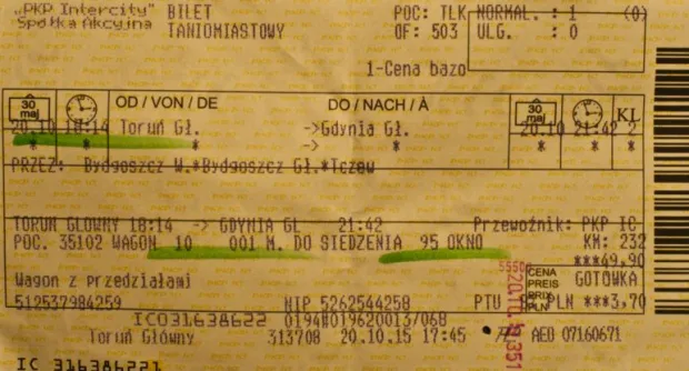 Do pogryzienia doszło w pociągu TLK, który jechał do Gdyni z Krakowa.