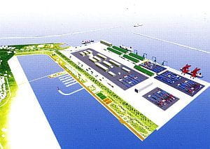 ...dlatego władze portu zaplanowały gigantyczną inwestycję - usypanie sztucznej wyspy, na której powstaną nowe nabrzeża.