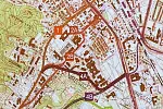 Analizowane warianty przebiegu Trasy GP-W przez Politechnikę Gdańską. Zdaniem uczelni, najkorzystniejsze dla obciążenia ruchem to 4A oraz 1 (pierwotny wariant, zapisany w planach zagospodarowania).