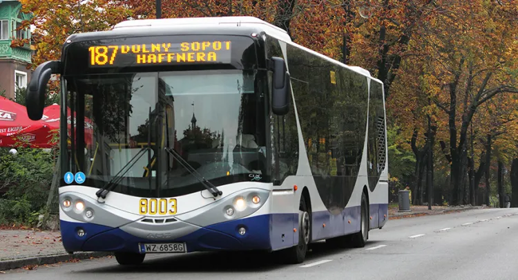 Linię obsługuje firma Warbus, która do obsługi tej trasy wykorzystuje autobusy City Smile marki AMZ.