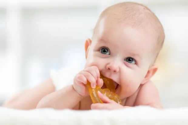 Higienę jamy ustnej niemowlaka, czyli dziecka, które skończyło pierwszy miesiąc życia, zaczynamy od mycia dziąsełek. Można użyć do tego m.in. silikonowej szczoteczki zakładanej na palec.