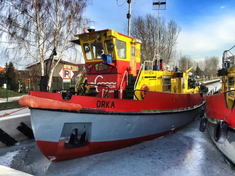 Lodołamacz Orka w Sobieszewie.