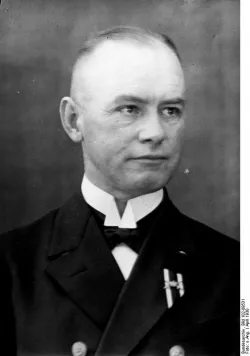 Niemiecki generał admirał Conrad Albrecht, dowódca sił Kriegsmarine podczas ataku na Polskę. 