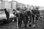 Budowa al. Leningradzkiej, obecnie Podwala Przedmiejskiego, 1966 r.