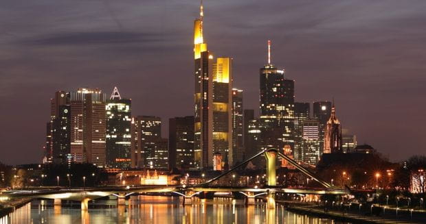 Panorama Frankfurtu nad Menem.