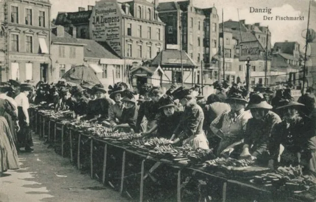 Widoczny na zdjęciu Targ Rybny, był niegdyś nie tylko miejscem handlu. W latach 20. i 30. odbywały się tutaj bijatyki pomiędzy bojówkami spod znaku swastyki a bojówkami spod znaku sierpa i młota.