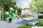 Przedszkole, które powstać ma na parterze DS we Wrzeszczu, będzie posiadało też własny, kolorowy plac zabaw.