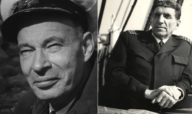 Kapitanowie Wiktor Gorządek - na zdj. po lewej i Karol Olgierd Borchardt to postacie polskiego rybołówstwa i marynistyki, o której chcą pamiętać uczniowie i pracownicy Akademii Morskiej w Gdyni.