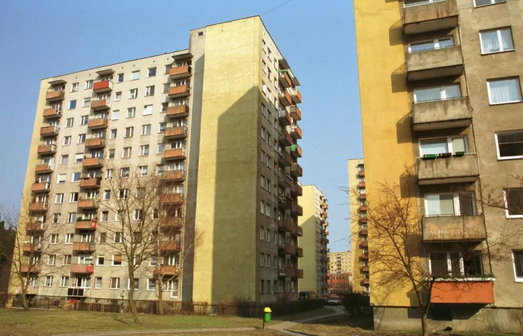 Deweloper chciał postawić wieżowiec przy ul. Kolberga (na zdjęciu), czyli w miejscu, gdzie większość zabudowy stanowią podobne bloki.