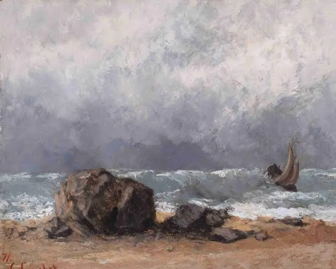 Na wystawie zobaczymy m.in. "Pejzaż morski przy sztormowej pogodzie" Courbeta.