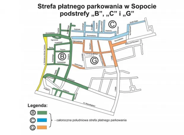 Tak - po wejściu zmian w życie - wyglądać będzie strefa płatnego parkowania w okolicy sopockiego dworca.