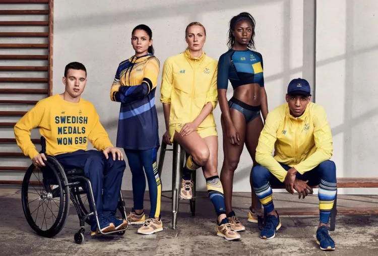 Stroje olimpijskie reprezentacji Szwecji podczas Igrzysk w Rio 2016. Projekt H&M