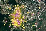 Mapa smrodu z lipca 2015 roku.