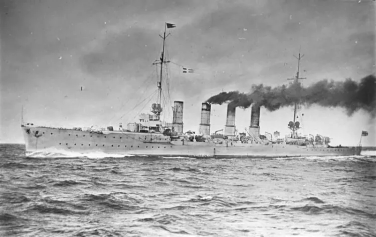 Lekki krążownik SMS "Karlsruhe" wszedł do służby 15 stycznia 1914 r.
