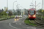 Trasa tramwajowa w rejonie ul. Budzysza na Stogach.