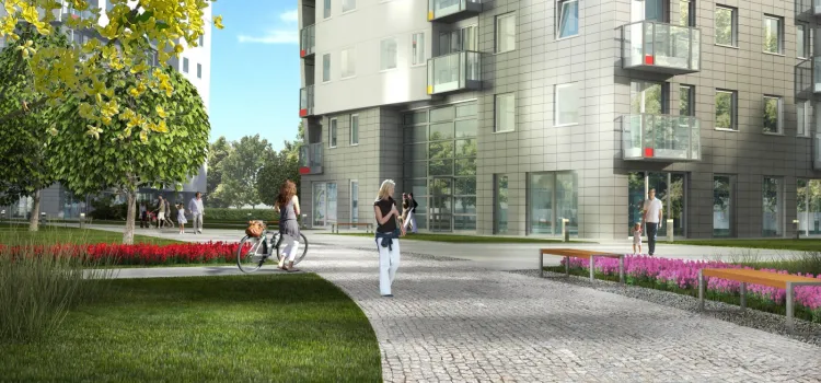 Dziedziniec między budynkami ma być atrakcyjną przestrzenią zarówno dla mieszkańców Centralparku, jak i całej dzielnicy.