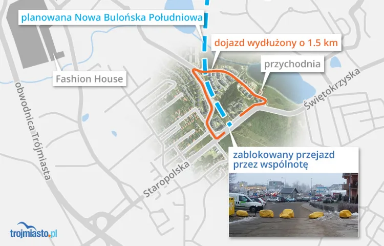 Mieszkańcy-kierowcy z Osiedla Świętokrzyskiego do swoich domów mają teraz 1,5 km dalej.