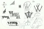 Klub Winda oprócz zadań skierowanych do mieszkańców Wrzeszcza, opiekuje się Teatrem Leśnym. Na zdjęciu pierwsze projekty logotypu placówki.