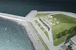 Najnowszy projekt punktu widokowego, który powstanie na terenie Falochronu Zachodniego w Gdańsku. Jego przestronny taras widokowy będzie zlokalizowany ok. 9-10 metrów nad powierzchnią lustra wody.