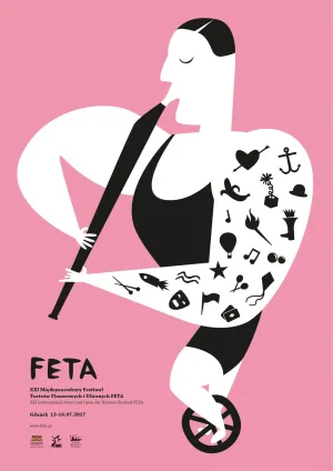 Tak wygląda plakat Festiwalu Teatrów Plenerowych i Ulicznych FETA 2017. 