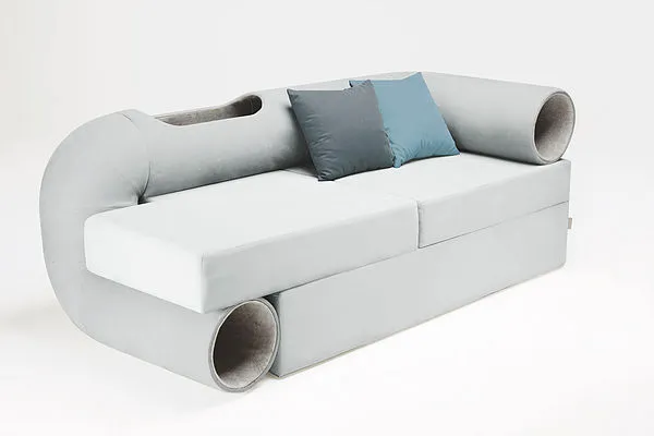 Sofa z tunelem dla kota