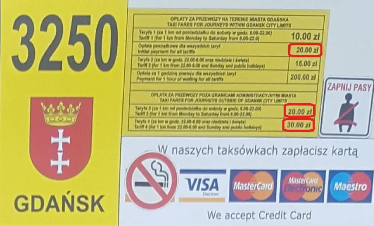 Ceny za przejazd 1 km zarówno na terenie Gdańska, jak i poza nim, mogą zwalić z nóg nawet zamożnych obcokrajowców.