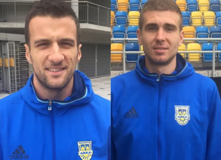 Filip Jazvić (z lewej) i Andrij Miszczenko kandydatami na piłkarzy Arki Gdynia.