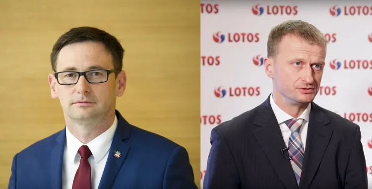 Menadżerowie z Energi (Daniel Obajtek, z lewej), jak i Lotosu (Marcin Jastrzębski) w 2017 roku będą mogli otrzymać wynagrodzenie w maksymalnej wysokości 1,6 mln zł - przy założeniu, że zrealizują cele premiowe. 