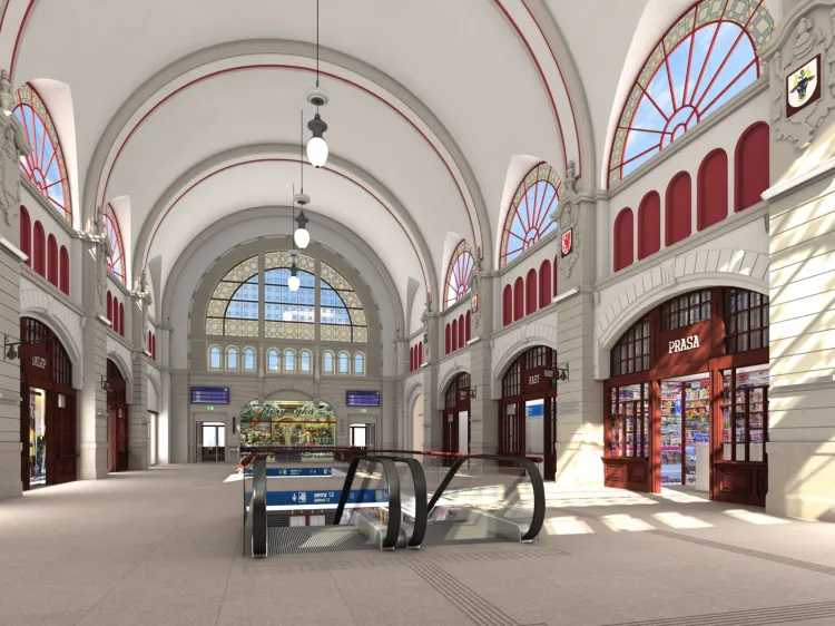 Tak po modernizacji będzie wyglądał będzie hol główny dworca w Gdańsku.