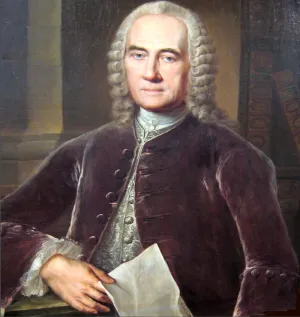 Portret Jakuba Teodora Kleina w kwiecie wieku. Obraz pędzla Jacoba Wessela.