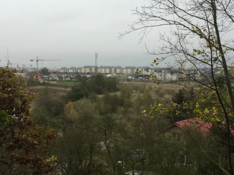 Widok w stronę Oruni Górnej, który rozciąga się ze zbocza Góry Luizy.