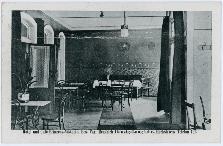 Wnętrza restauracji Prinzess Viktoria, między ok. 1920-1923 (zbiory Krzysztofa Gryndera)