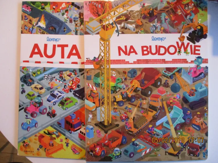 Książki z serii "Auta", "Na budowie" (Babaryba).