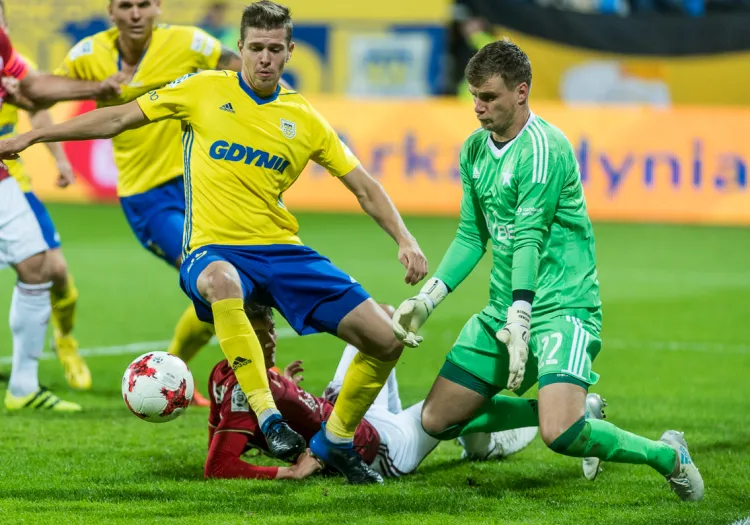Patryk Kun zdobył gola na 1:0, a Michał Marcjanik (na zdjęciu) trafił na 2:2, a mimo to Arka Gdynia przegrała z Wisłą w Krakowie.  