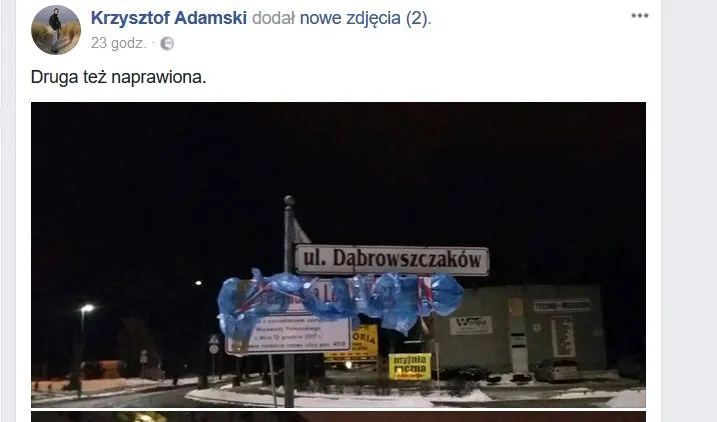 Mieszkaniec Gdańska nie ukrywał, że to on zasłonił nowo zawieszone tablice z nazwą ulicy Prezydenta Lecha Kaczyńskiego, które zastąpiły starą nazwę - ul. Dąbrowszczaków.