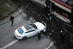 Skutki ubiegłotygodniowego wypadku na skrzyżowaniu Podwala Grodzkiego z Wałami Piastowskimi i Błędnikiem.