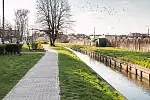 Potok Strzyży, który ma zostać poszerzony, a wzdłuż niego pojawią się nowe alejki spacerowe.