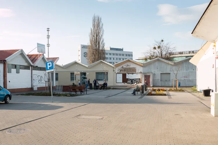 Pomiędzy pawilonami znajduje się też skwer Arkadiusza Rybickiego, który będzie chroniony przed zabudową.