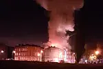 Pożar kamienicy przy Reduta Wyskok na Dolnym Mieście w Gdańsku.