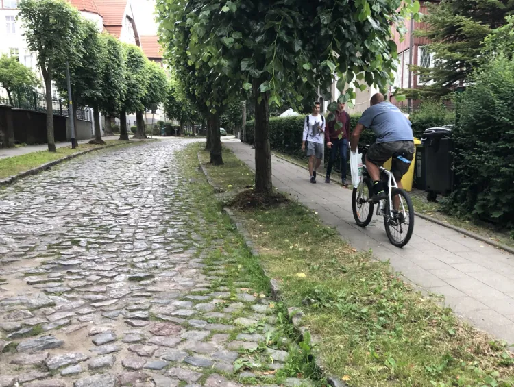 ul. Podhalańska w Gdańsku Oliwie ma wiele do siebie podobnych w zakresie nawierzchni i nie zachęca do jazdy rowerem.