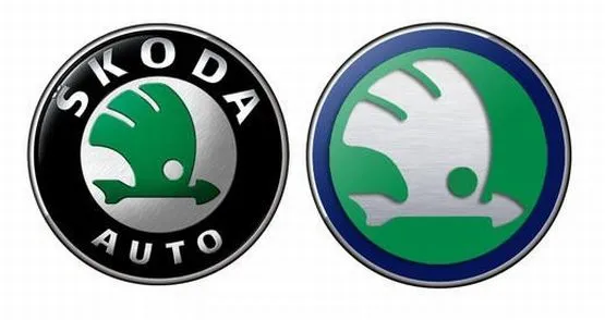 Obecne (po lewej stronie) i nowe logo Skody. - Jest o klasę lepsze - przekonują menedżerowie czeskiej firmy.
