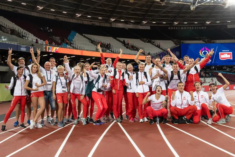 Polska reprezentacja podczas zawodów Pucharu Świata w Londynie.