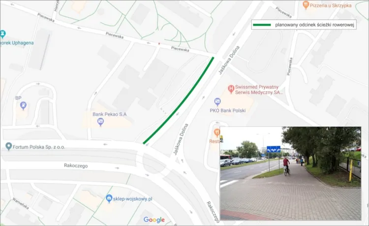 Planowany nowy odcinek drogi rowerowej na Morenie (Pieckach-Migowie)
