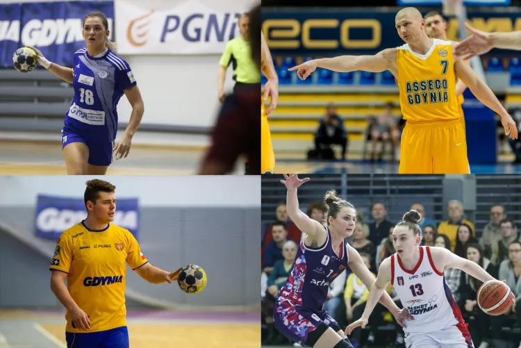 Tak prezentowały się gdyńskie kluby w poprzednim sezonie. Na zdjęciu od góry: Paulina Uścinowicz (GTPR), Krzysztof Szubarga (Asseco), od dołu: Maciej Marszałek (Spójnia), Anna Makurat (Basket 90)