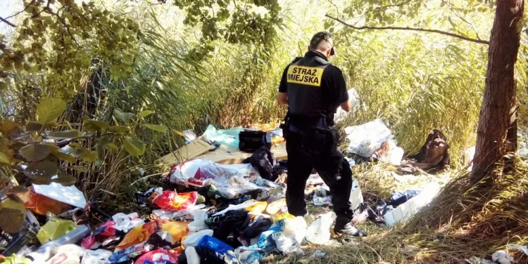 Strażnicy miejscy ustalili właścicieli śmieci na podstawie dokumentów znalezionych wśród odpadków.